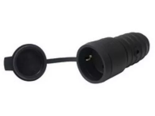 LENGÕ DUGALJ GUMI 2PI+F IP44 KUPAKKAL FEKETE V1601