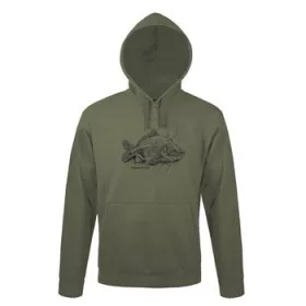   TOP_HOODY-H_CARP_2.0 M kapucnis pulóver (ponty mintával) ARMY 50% pamut 5