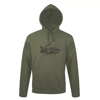 TOP_HOODY-H_CARP_2.0-XL kapucnis pulóver (ponty mintával) ARMY 50% pamut 50%poli