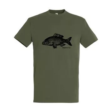 TOP kereknyakú póló ponty mintával, 100% pamut, 190gr/m2, L (S-4XL)