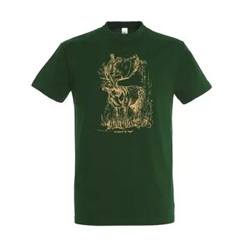TOP kereknyakú póló szarvas mintával, világos zöld 3XL100% pamut, 190gr/m2