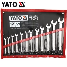 YATO Csillag-villás kulcs klt. 12r 8-24-ig   Cr.V.