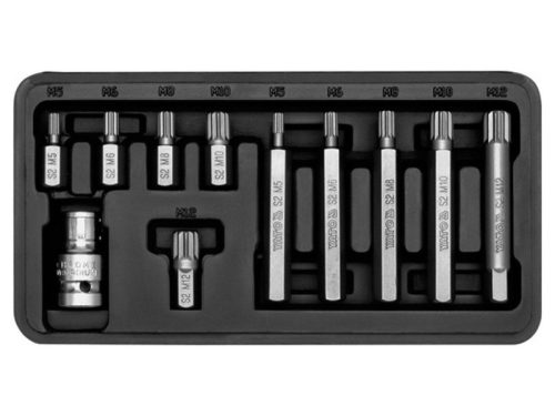 YATO Bit klt. 11r. SPLINE M5-M12 L=30mm,L=75mm 1/2 col