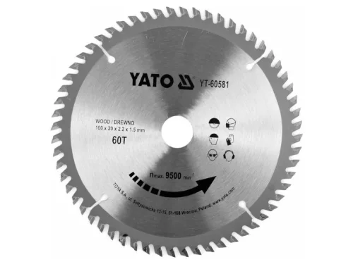 YATO fűrésztárcsa fához 160x20x1.5mm 60T