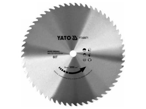 YATO Fűrésztárcsa fához 500 x 32 x 2,9 mm / 60T